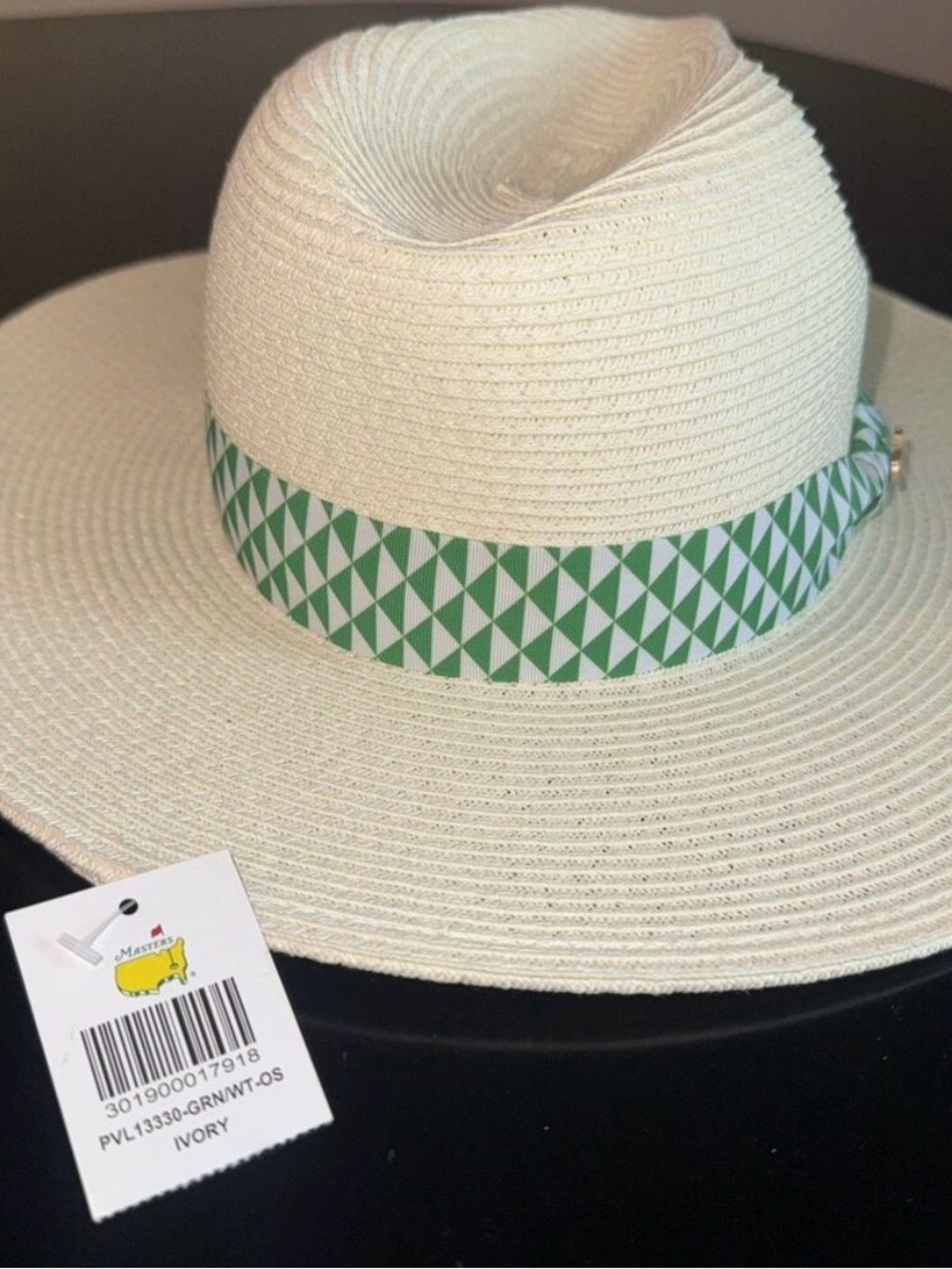NEW Master 2026 Ladies Dorfman Milano Pacific Natural Straw Hat with green band. - Picture 5 of 12